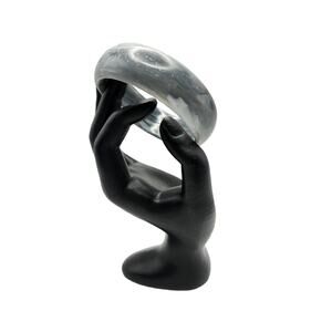 Vintage Blue Gray Swirl Lucite Plastic Chunky Bangle Bracelet